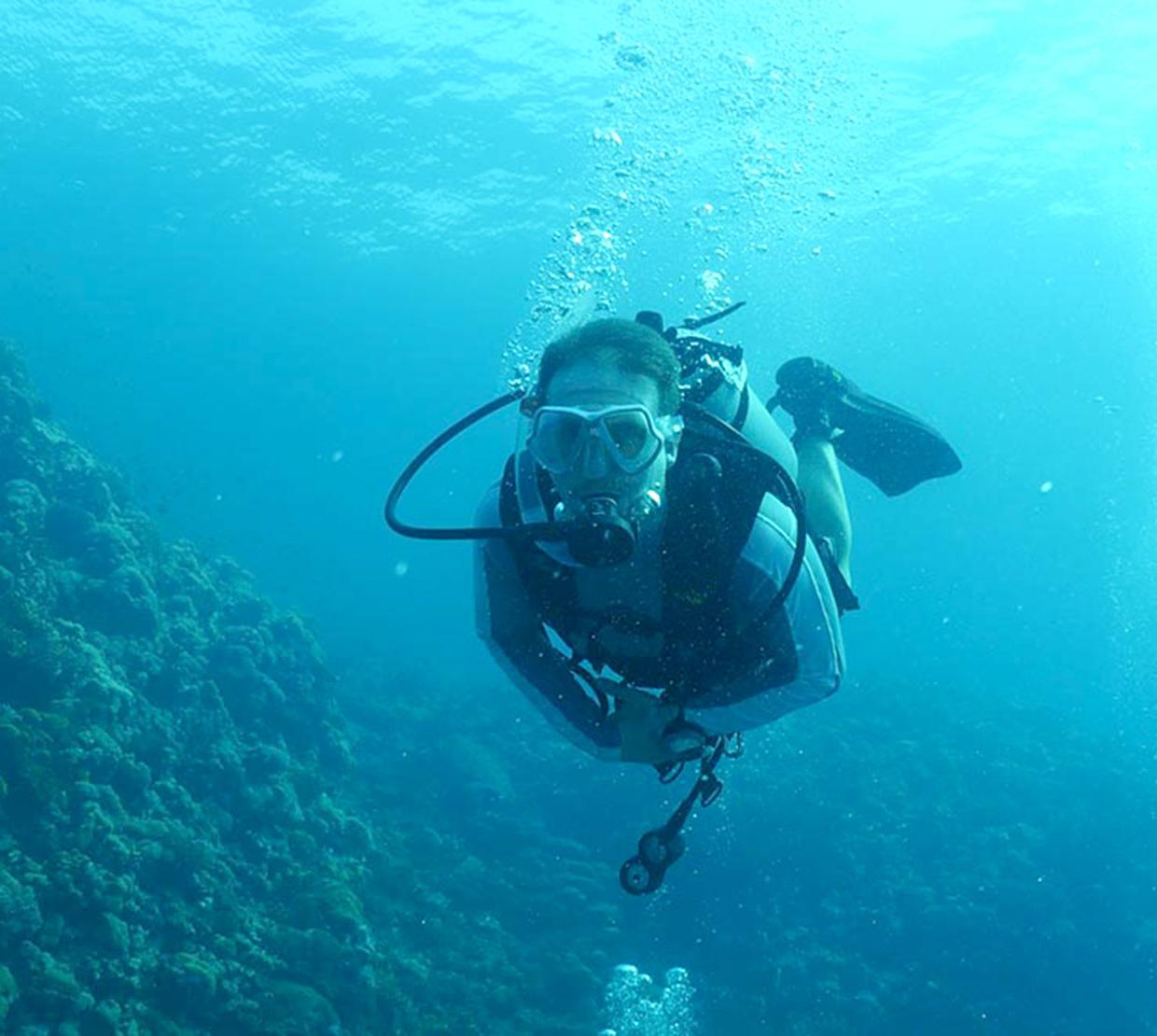 Scuba diver in reef